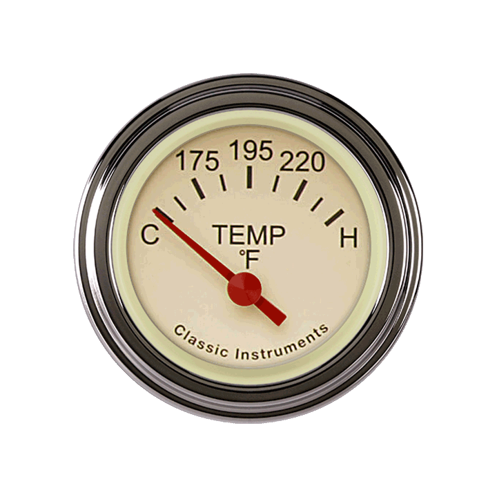 Classic Instruments TE26TSLF, Tetra Tan 2-1/8" Water Temperature Gauge