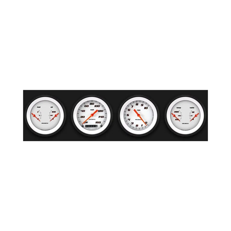 Classic Instruments VS05WBLF, Velocity White Four Gauge Set