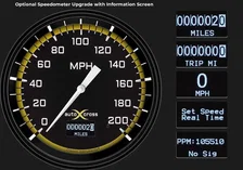 AutoCross Yellow 4-5/8" Speedometer Gauge w/ Info Screen image 2