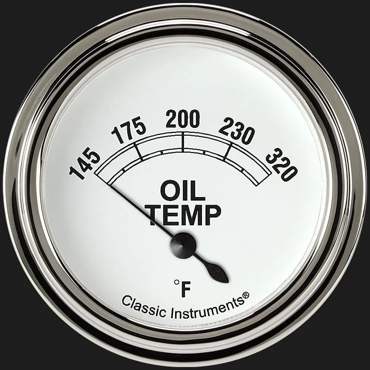 Classic Instruments CW228SLF, White 2-5/8" Oil Temperature Gauge