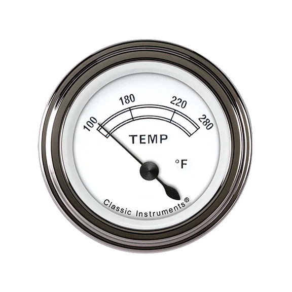 Classic Instruments CW26SLC, White 2-1/8" Water Temperature Gauge