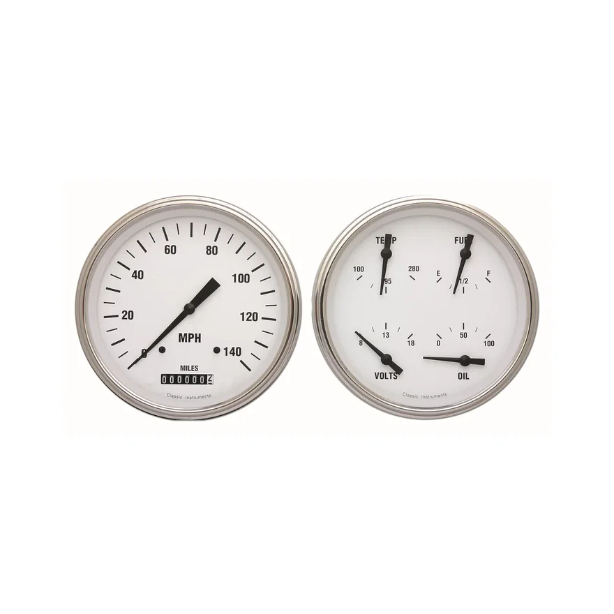 Classic Instruments WH52SLF, White Hot Two Gauge Set