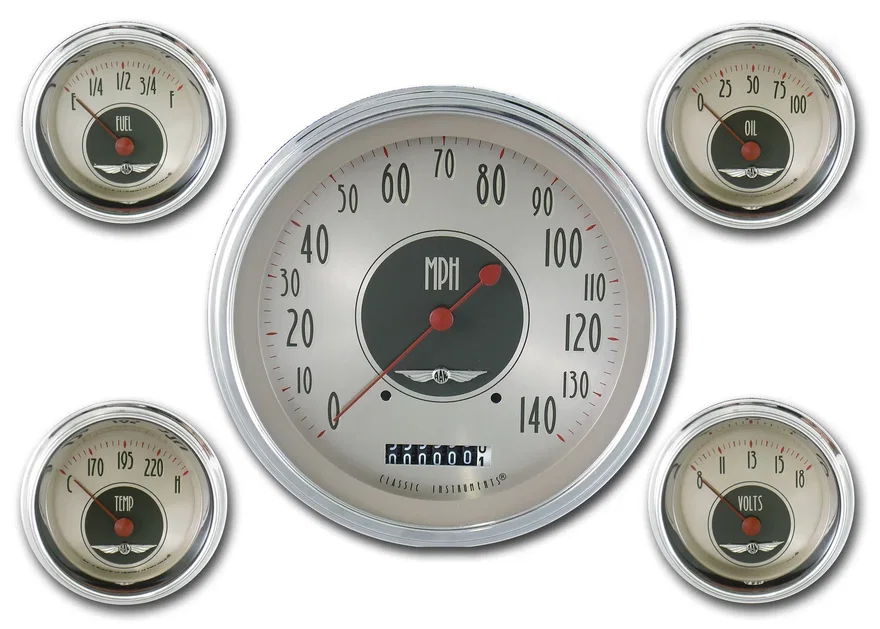 Classic Instruments AN54SLC, American Nickel Five Gauge Set