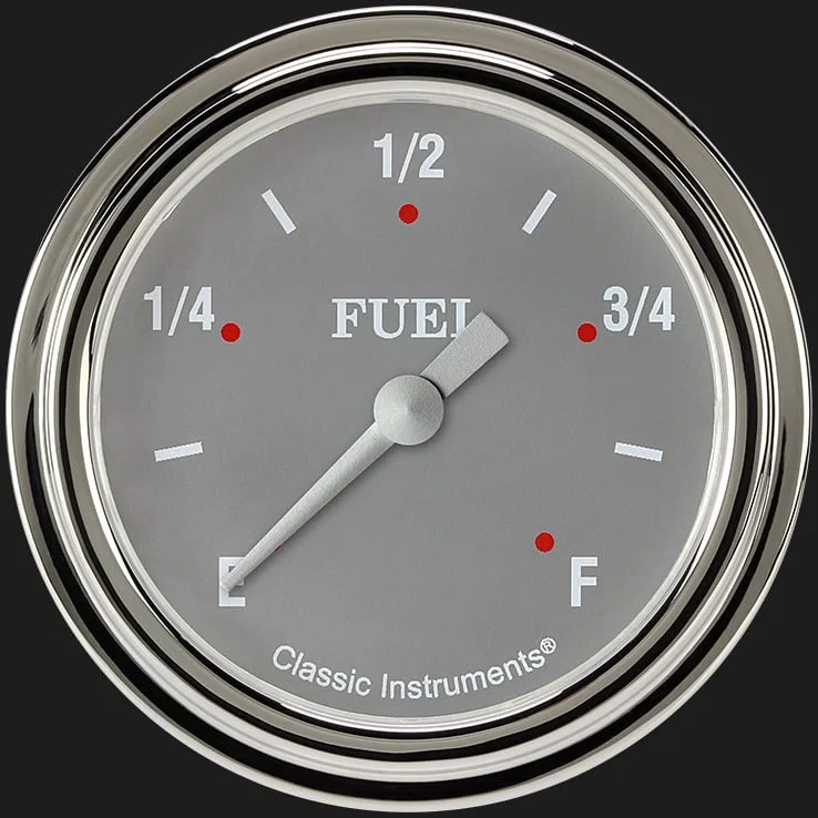 Classic Instruments SG309SLF, Silver Gray 2-5/8" Fuel Level Gauge