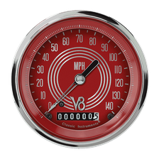 V8 Red Steelie 3-3/8" Speedometer Gauge image 1
