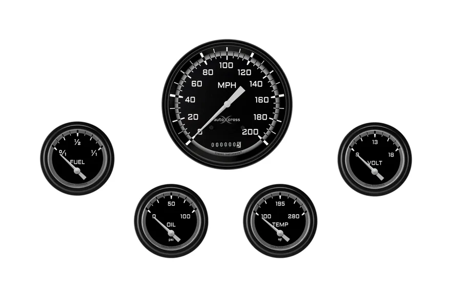Classic Instruments AX254GBLF, AutoCross Gray Five Gauge Set