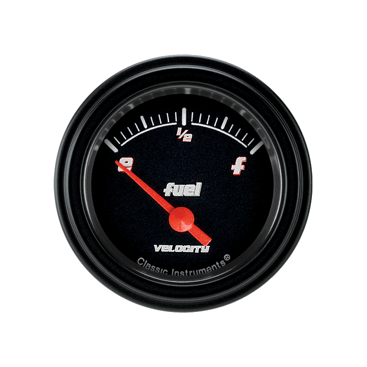 Classic Instruments VS09BBLF, Velocity Black 2-1/8" Fuel Level Gauge