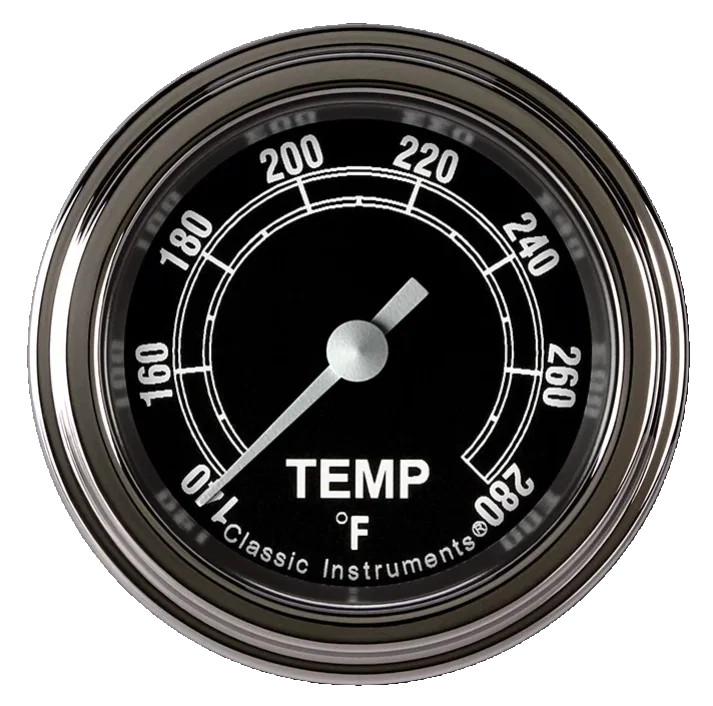 Classic Instruments TR126SLF-06, Traditional 2-1/8" Full Sweep Water Temperature Gauge