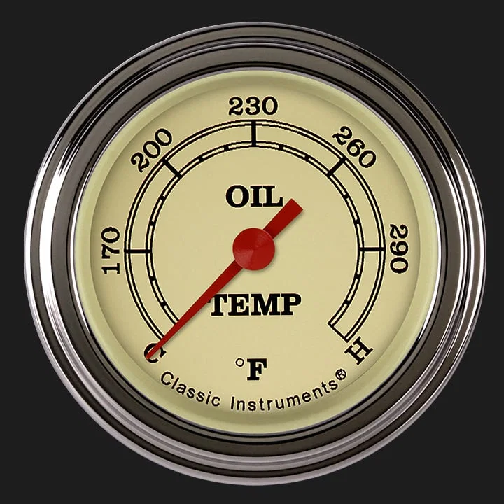 Vintage 2-1/8" Oil Temperature Gauge