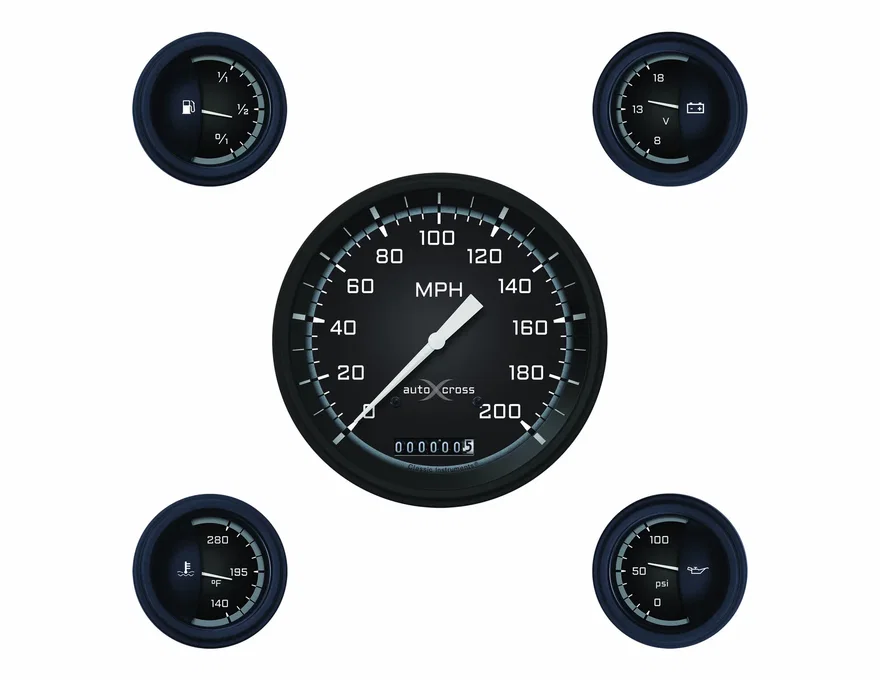Classic Instruments AX54GBLF, Autocross Gray Six Gauge Set