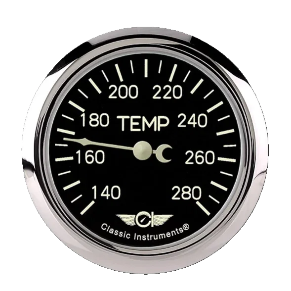 Classic Instruments CL326SRC-02, Series 2-5/8" Temperature Gauge, Full Sweep