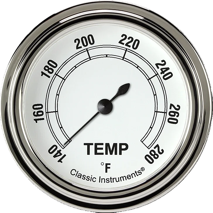 Classic Instruments CW326SLF-06, White 2-5/8" Short Sweep Water Temp Gauge