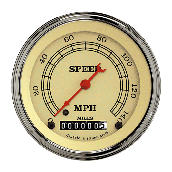 Vintage 3" Speedometer Gauge (140 MPH)