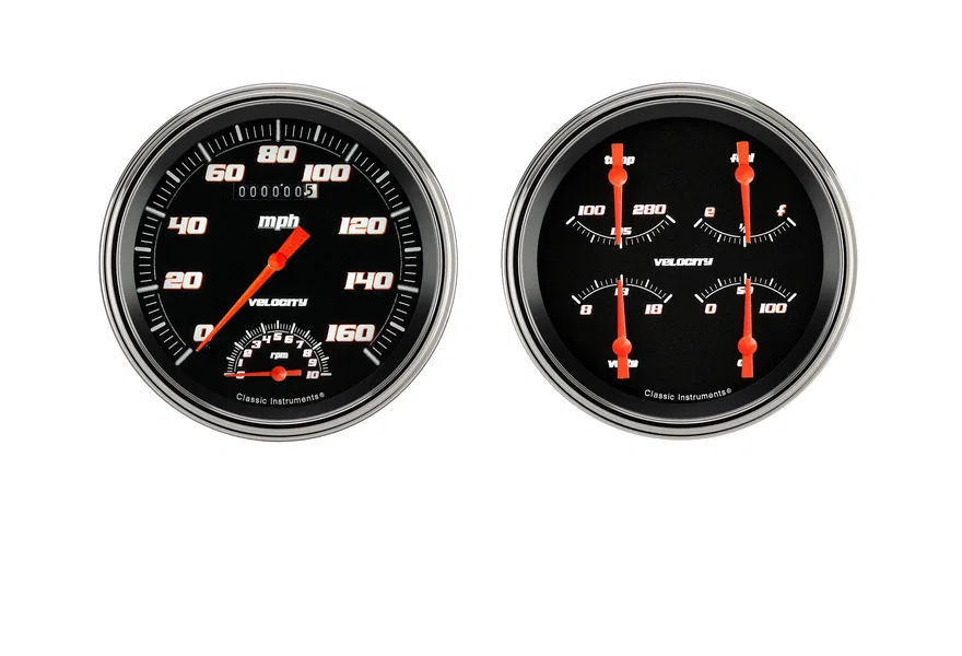 Classic Instruments VS62BSLF, Velocity Black 5" Speedtach & Quad-GM