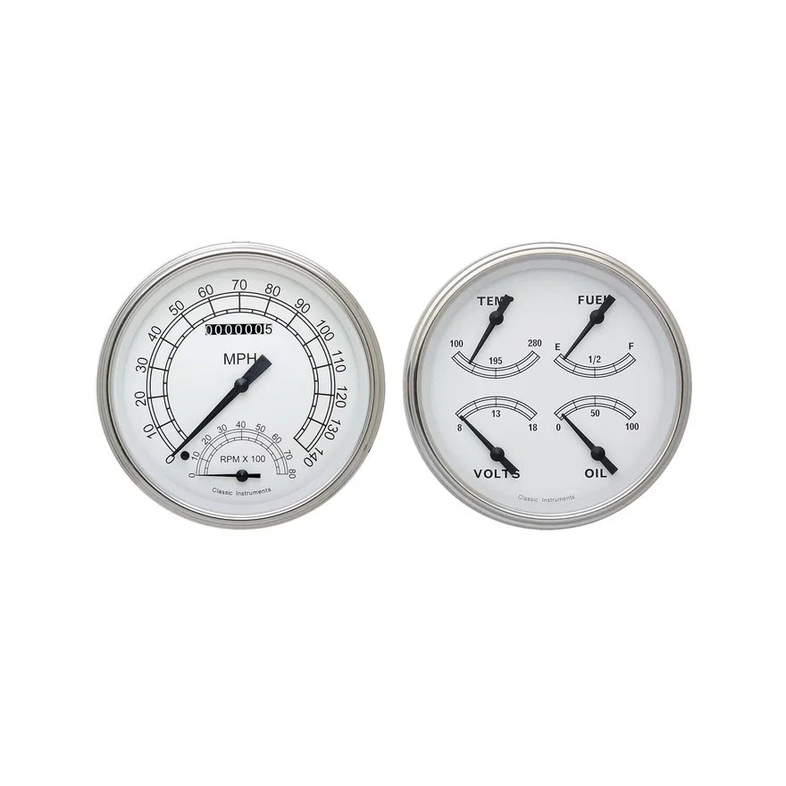 Classic Instruments CW62SLF, White Two Gauge Set