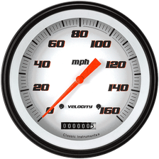 Velocity White 4-5/8" Speedometer Gauge image 1