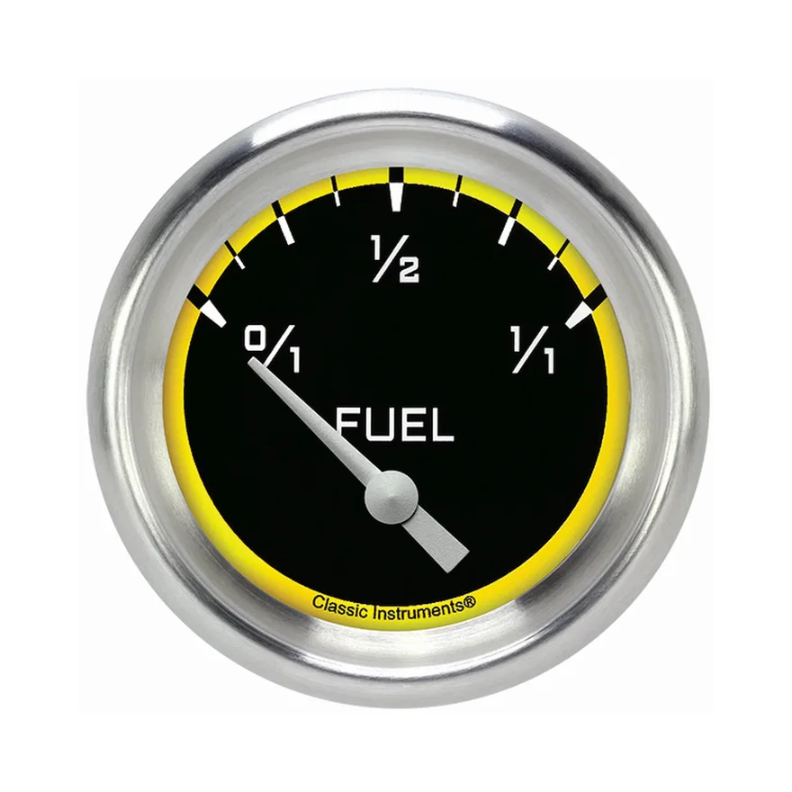 Autocross Yellow 2-5/8" Fuel Level Gauge (240-33 Ohm)