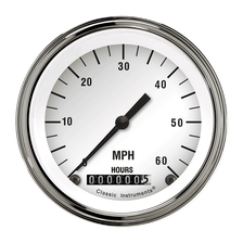 White Hot 3-3/8" Low Speed Speedometer Gauge image 1