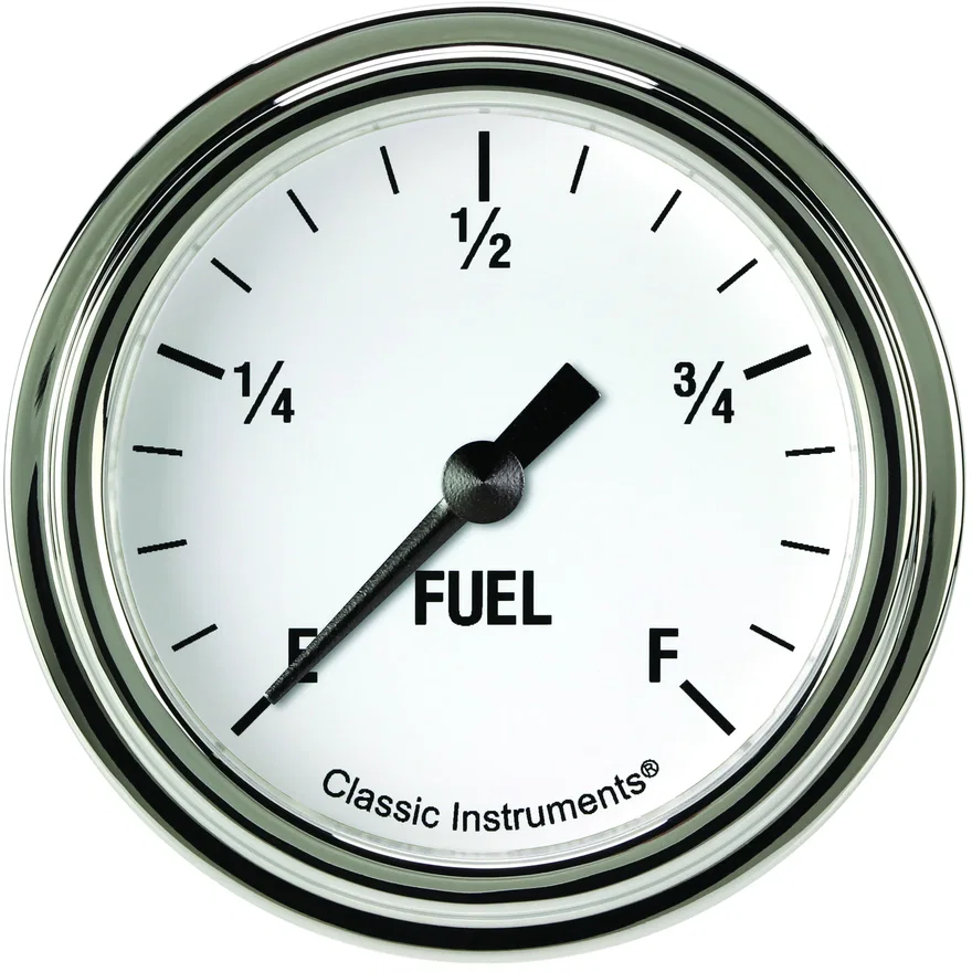 Classic Instruments WH309SLF, White Hot 2-5/8" Fuel Level Gauge