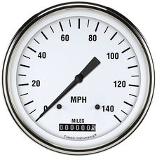 White Hot 4-5/8" Speedometer Gauge image 1