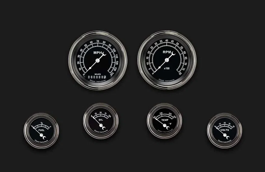 Classic Instruments TR01SLC, Traditional Six Gauge Set