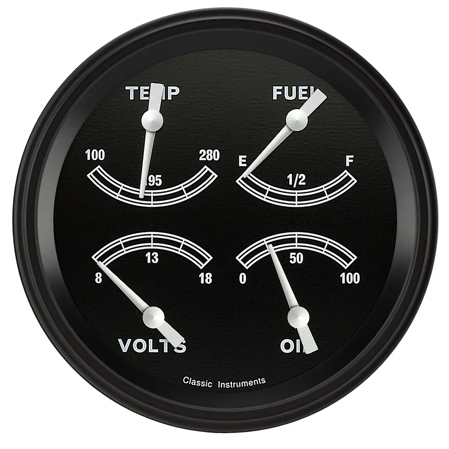 Classic Instruments TR75BLF, Traditional 5" Quad Gauge (240-33 Ohm)