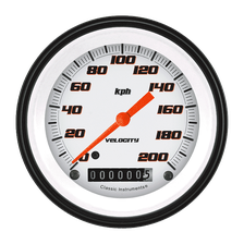 Velocity White 3-3/8" Speedometer Gauge image 1