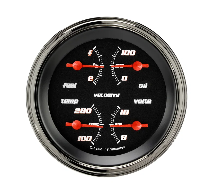 Classic Instruments VS77BSLF, Velocity Black 3" Quad (0-30 Ohm)
