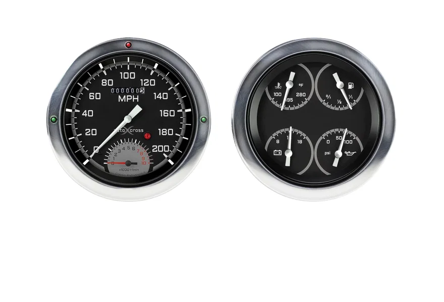1954-55 AutoCross Gray Chevy Truck 5" Speedometer/Tachometer/Quad-Ls