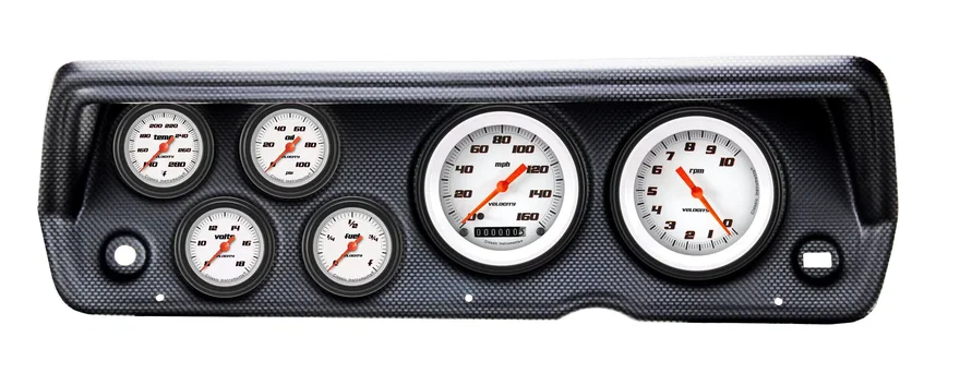 Classic Instruments CDDU70VSW101CF, 1970-76 Duster Velocity White Full Sweep Six Gauge Set Mopar
