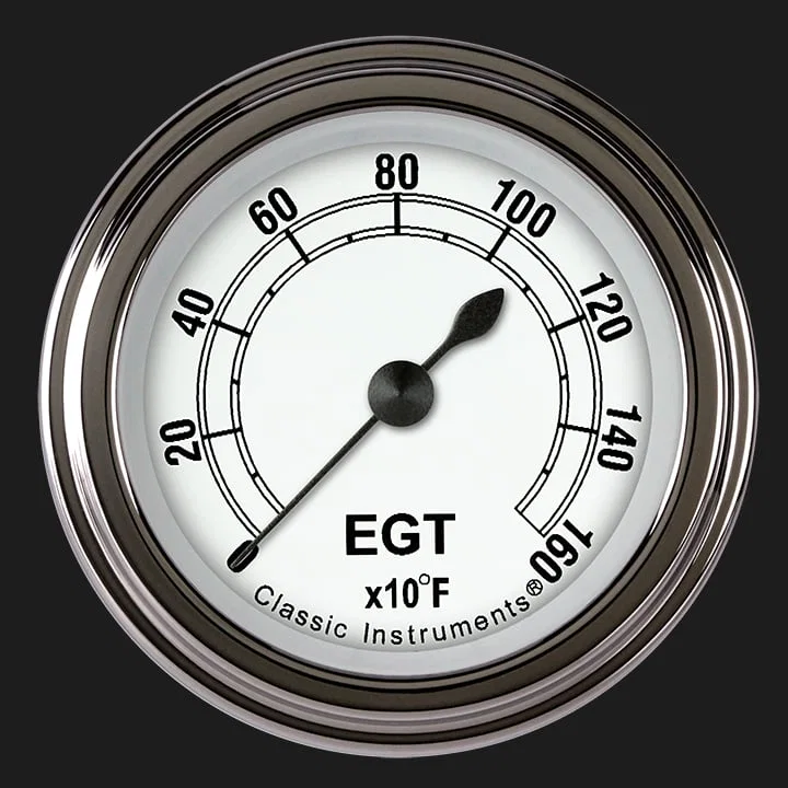 Classic Instruments CW198SLF, White 2-1/8" Exhaust Gas Tempature Gauge