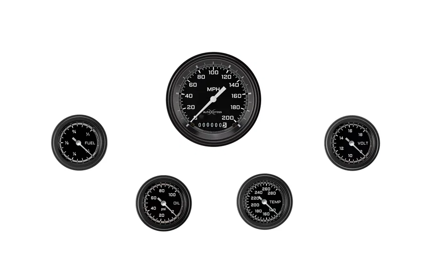 Classic Instruments AX100GBLF, AutoCross Gray Five Gauge Set