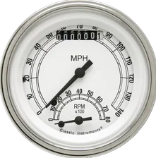 White 3" Ultimate Speedometer Gauge image 1