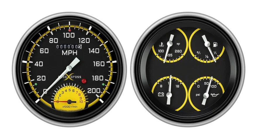 Classic Instruments CH51AXY62, AutoCross Yellow 1951-1952 Chevy Car Package