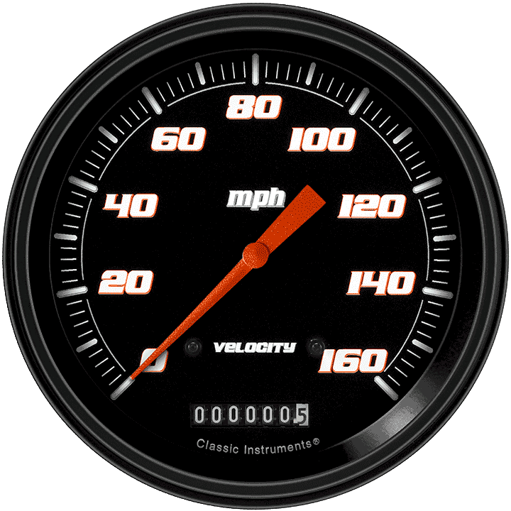 Velocity Black 4-5/8" Speedometer Gauge