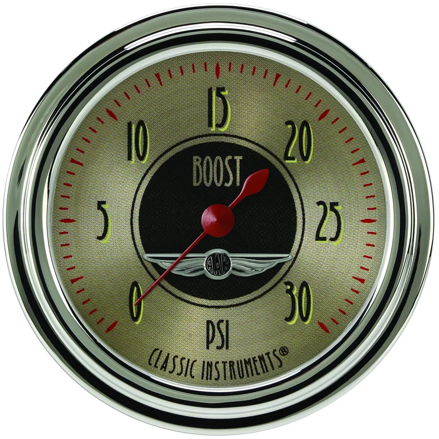 Classic Instruments AN342SLC, All American Nickel 2-5/8" Boost Gauge (30 PSI)