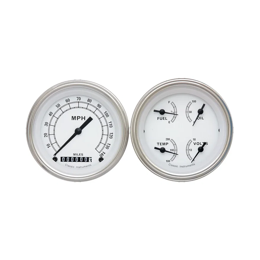 Classic Instruments CW02SLF, White Two Gauge Set