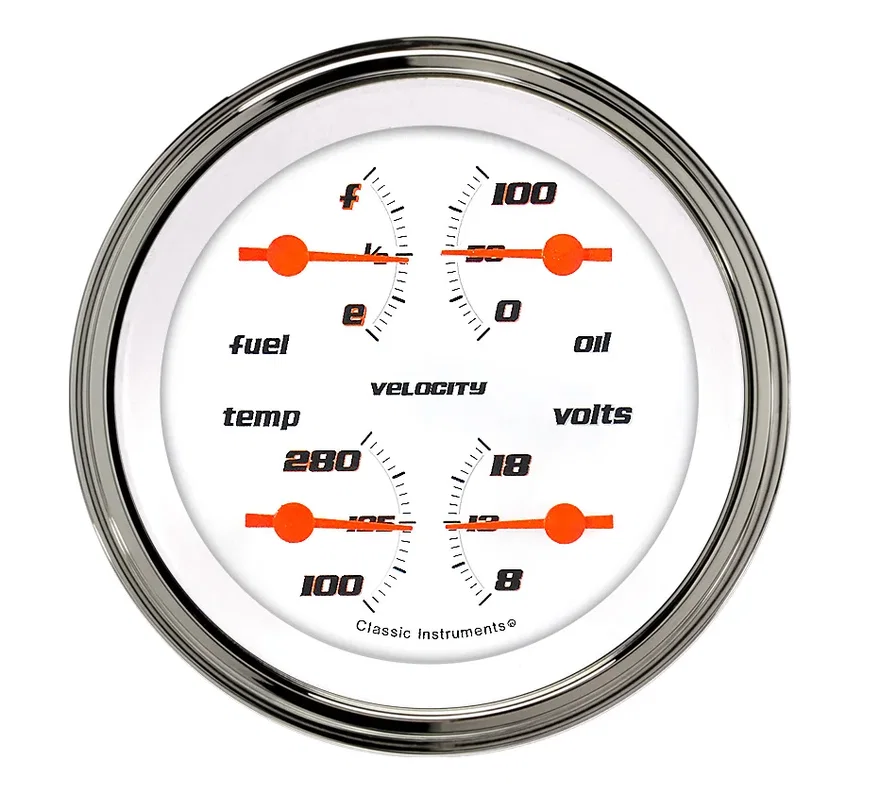 Classic Instruments VS77WSLF, Velocity White 3" Quad (0-30 Ohm)