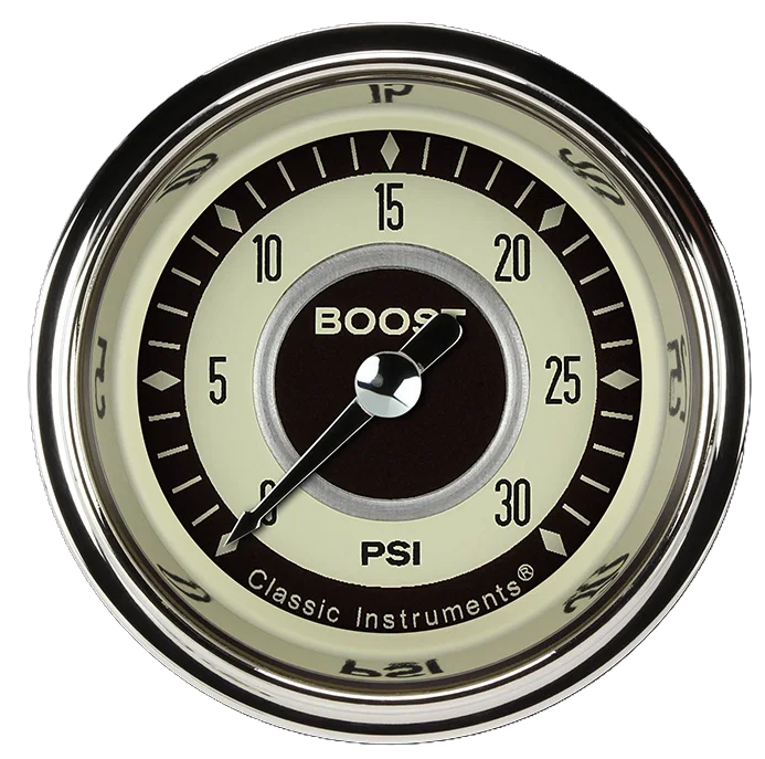 Classic Instruments NT142SLF, Nostalgia 2-1/8" Boost Electric Gauge (30 PSI)