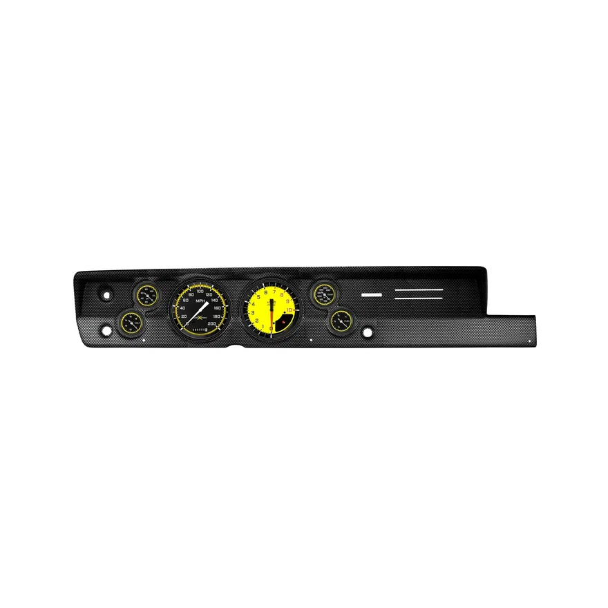 Classic Instruments CDPB67AXY151CF, 1967-69 AutoCross Yellow Full Sweep 6 Gauge Set Mopar for Plymouth Barracuda
