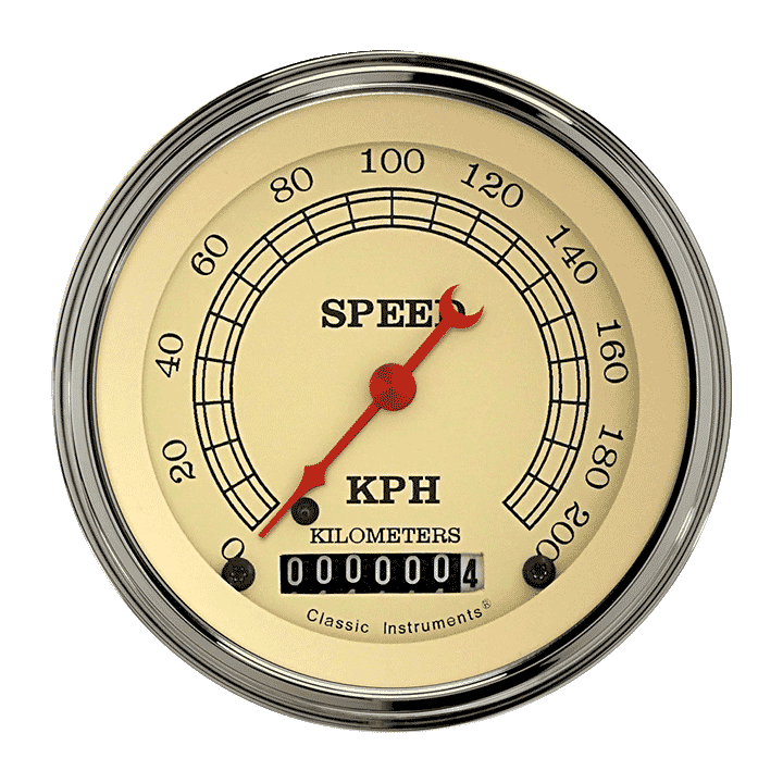 Vintage Series 3" Speedometer Gauge (200 KPH)