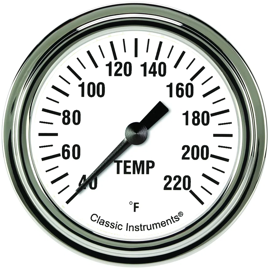 Classic Instruments WH329SLF, White Hot 2-5/8" Stock Eliminator Tempature Gauge