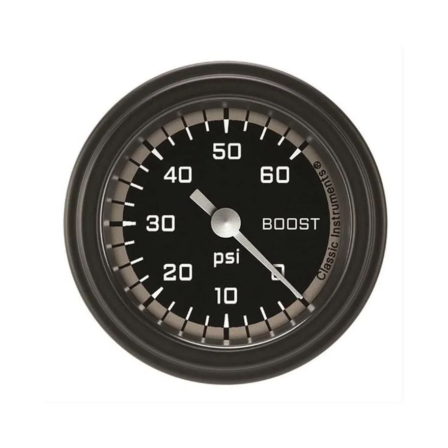 Classic Instruments AX143GBLF, Autocross Gray 2-1/8" Boost Gauge (60 PSI)