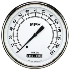 White 4-5/8" Speedometer Gauge image 1