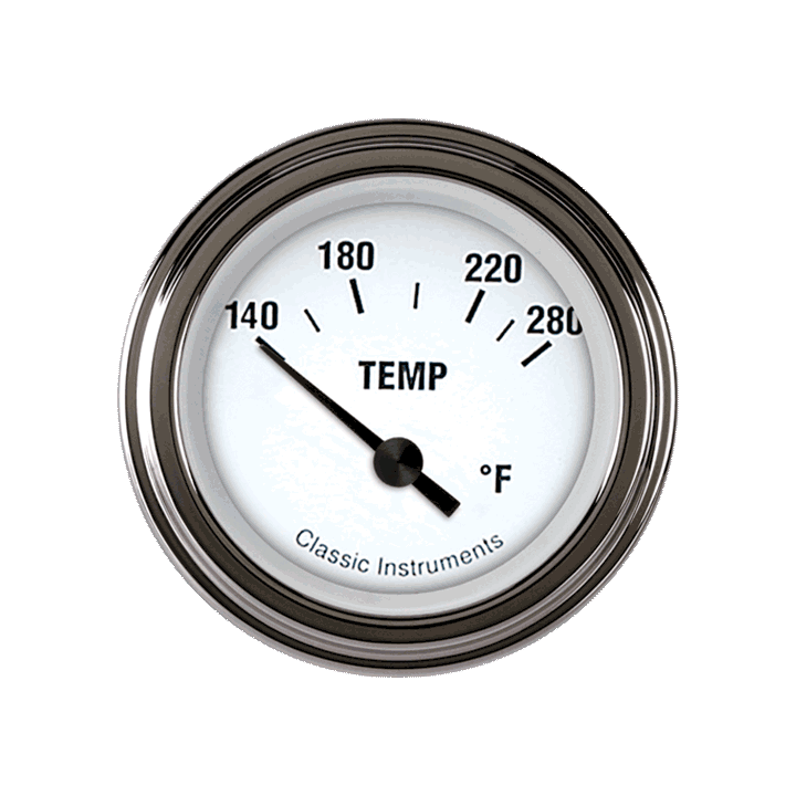 Classic Instruments WH26SLF, White Hot 2-1/8" Water Temperature Gauge
