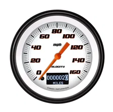 Velocity White 3-3/8" Speedometer Gauge w/ Info Screen image 1