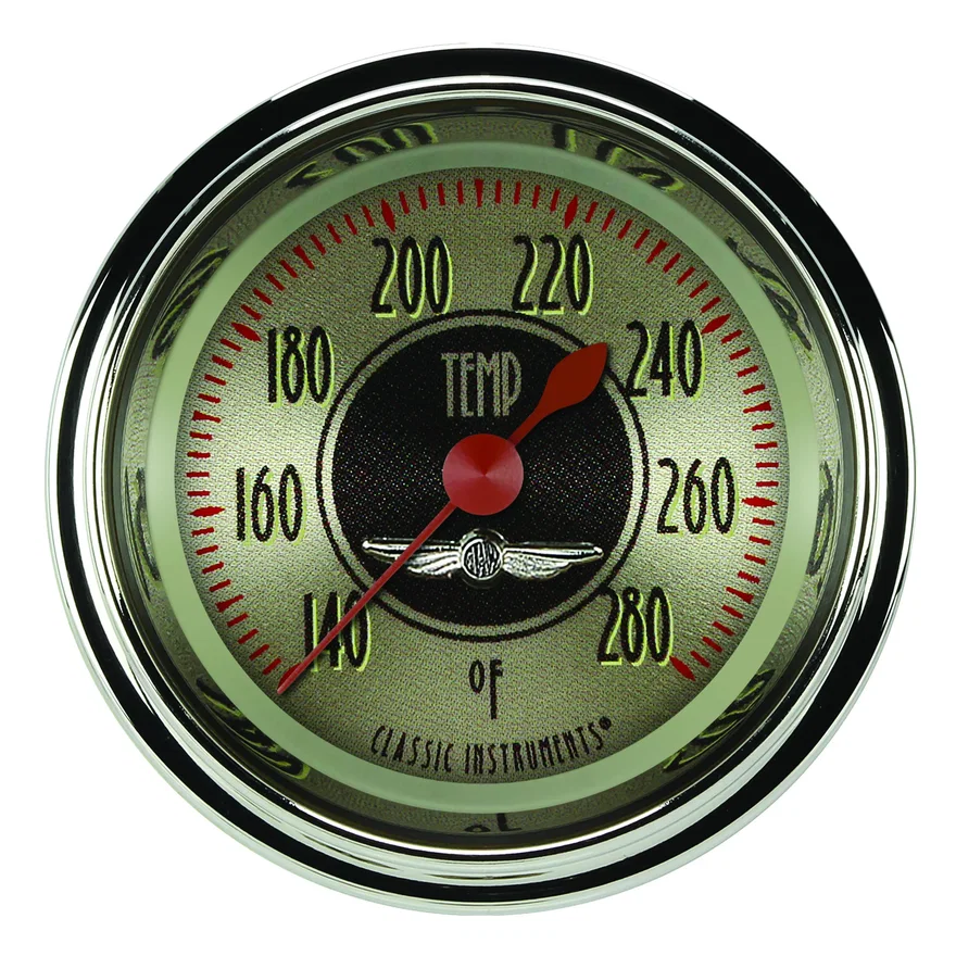 All American Nickel 2-1/8" Full Sweep Water Temp Gauge