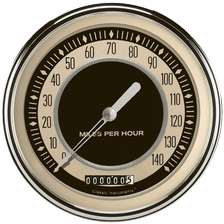 Nostalgia VT 4-5/8" Speedometer Gauge image 1