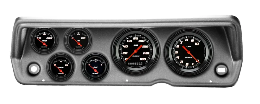 Classic Instruments CDDU70VSB01BA, 1970-76 Duster Velocity Black Six Gauge Set Mopar