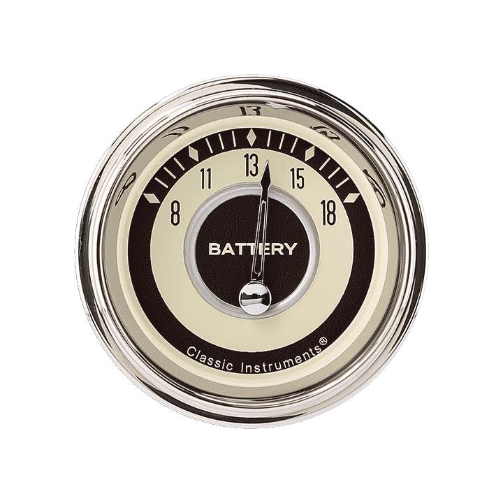 Nostalgia VT 2-1/8" Flat Lens Volt Gauge